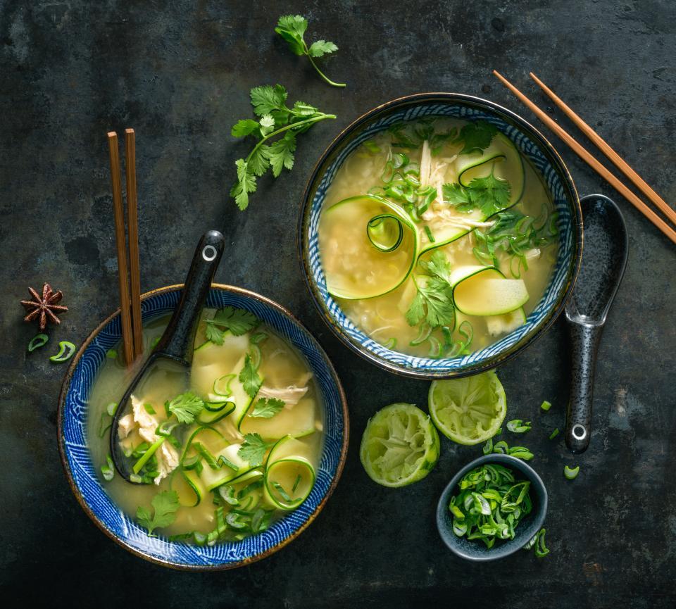 La soupe au poulet et gingembre