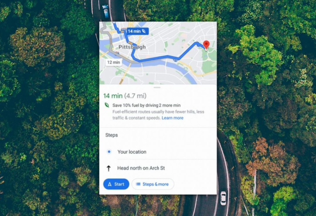 Google propose des itinéraires moins polluants