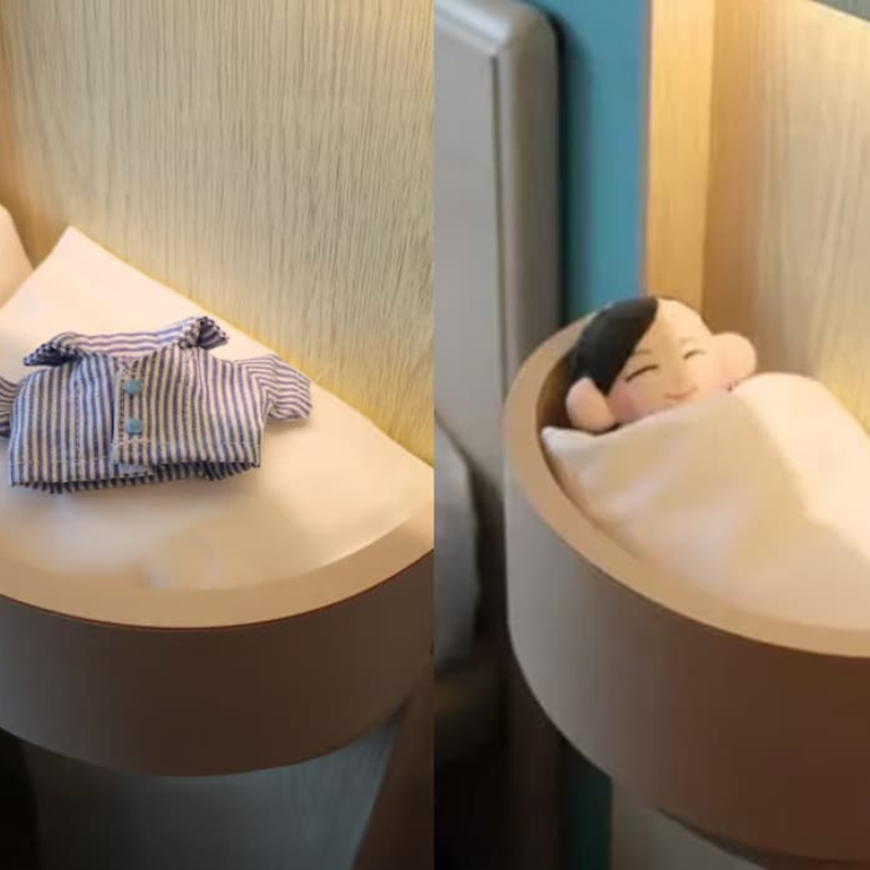 Cet hôtel japonais propose un pyjama et lit miniature pour votre peluche